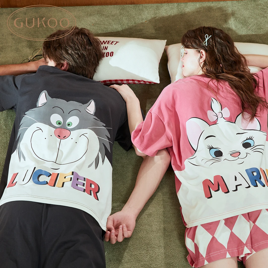 Gukoo/果壳夏季迪士尼玛丽猫、疯狂动物城朱迪卡通休闲套装