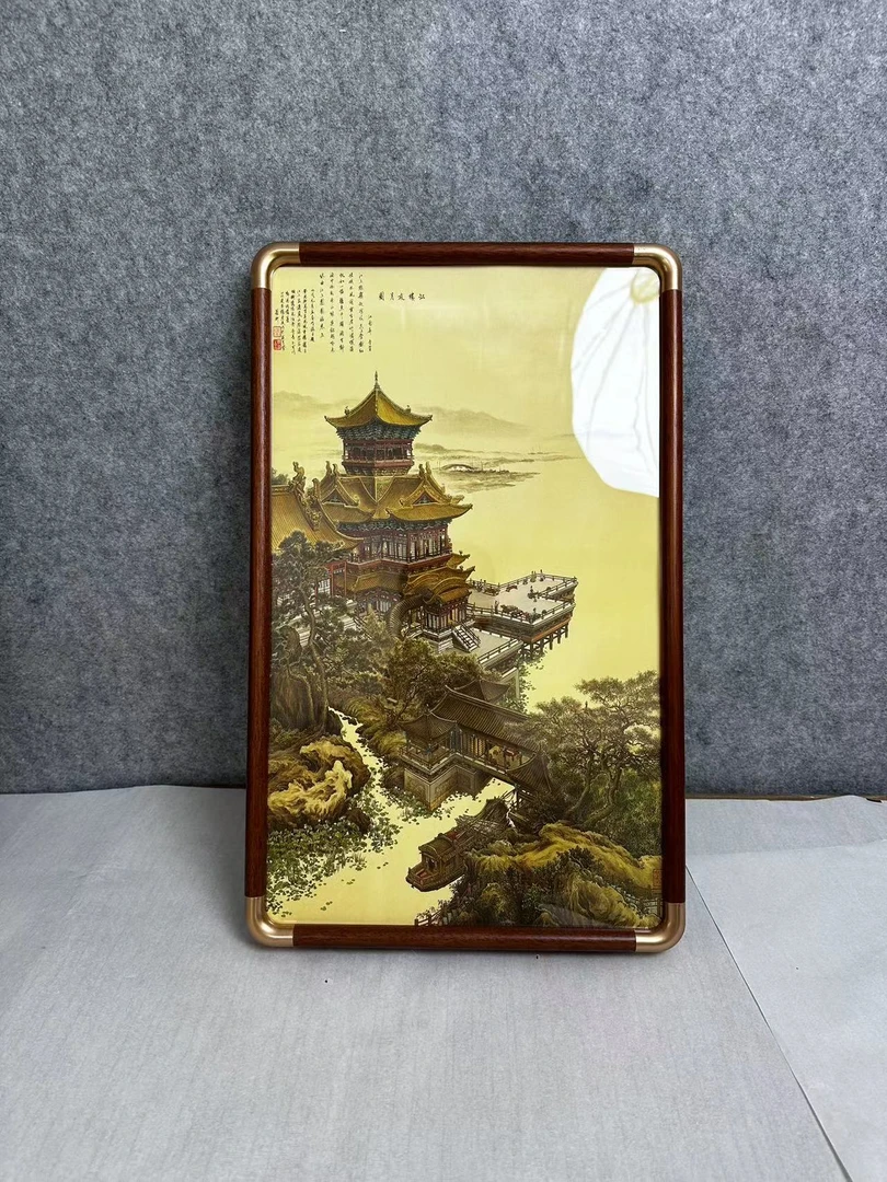 【30*50cm】内径实木仿铜角圆角古画书法装饰高档画框