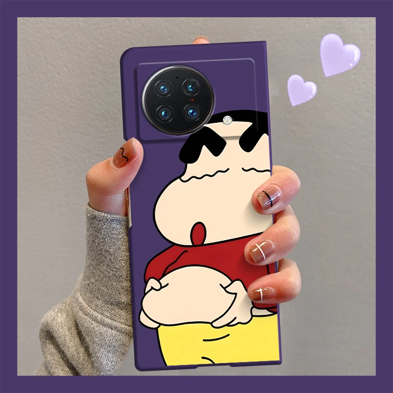vivoXFold手机壳新款搞怪蜡笔小新XFold+折叠屏高级保护套女款