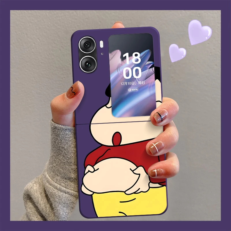 oppoFindN2Flip手机壳新款搞怪蜡笔小新小折叠屏高级保护套女款