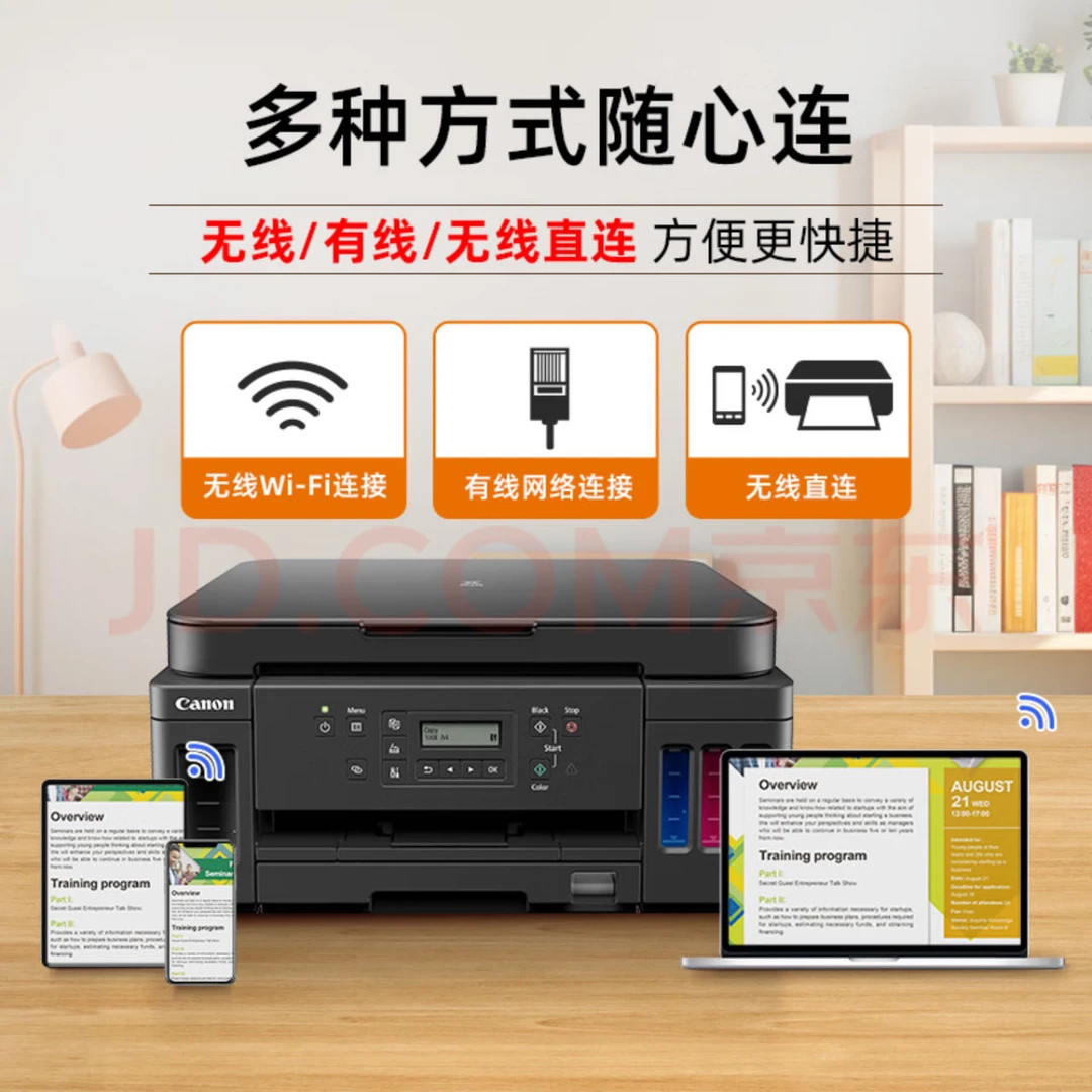佳能G6080自动双面无线打印复印扫描高容量彩色打印机