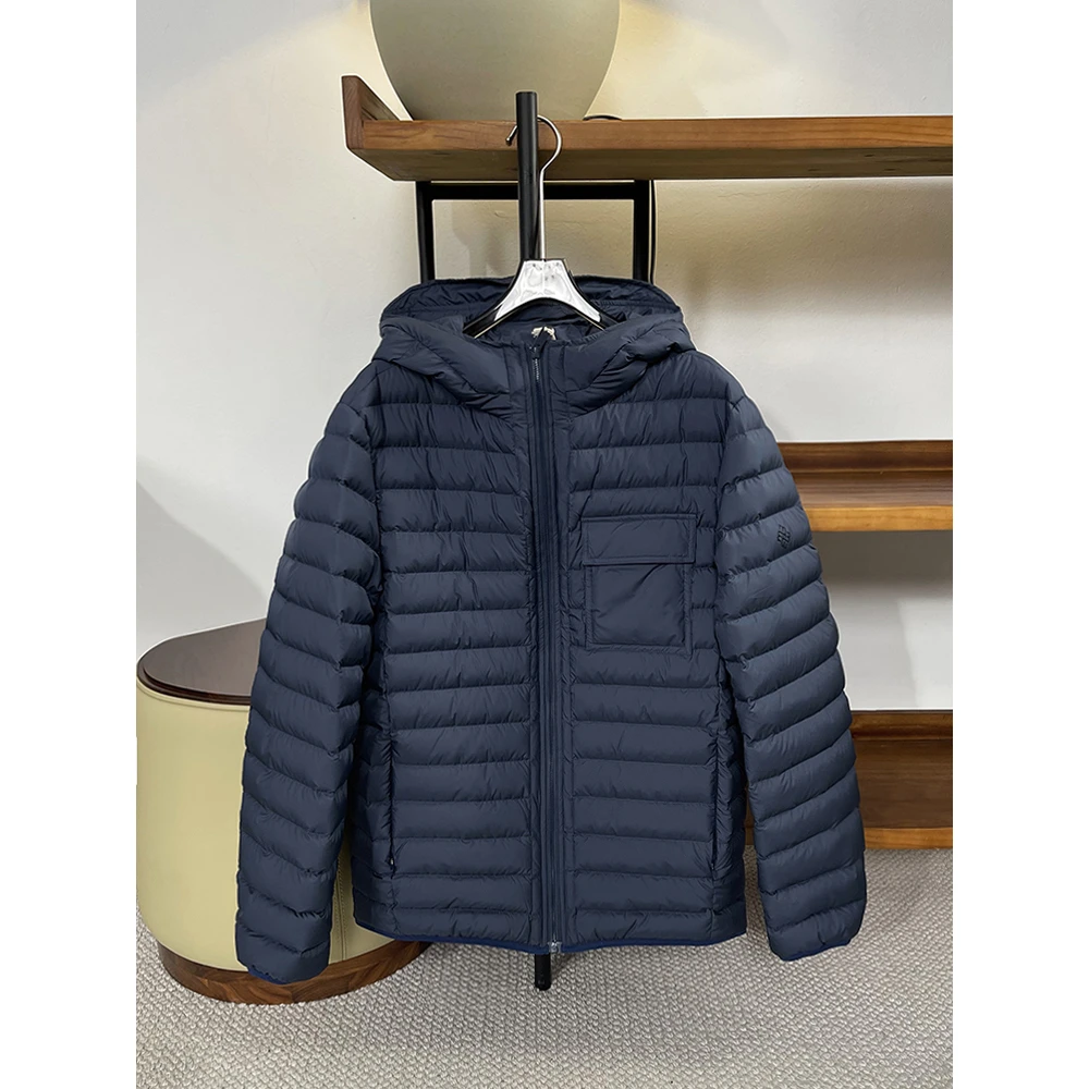 男士轻薄羽绒服短款连帽修身显瘦白鹅绒保暖外套