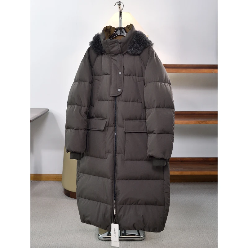 【95白鹅绒】鼎奢系列~科技防水~极简风B.C 羊 绒 连帽鹅绒服外套