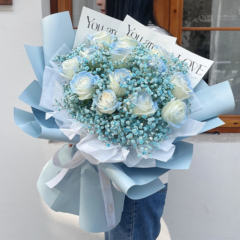 【星河之恋】19朵碎冰蓝玫瑰鲜花同城花店配送女友男友闺蜜生日礼物