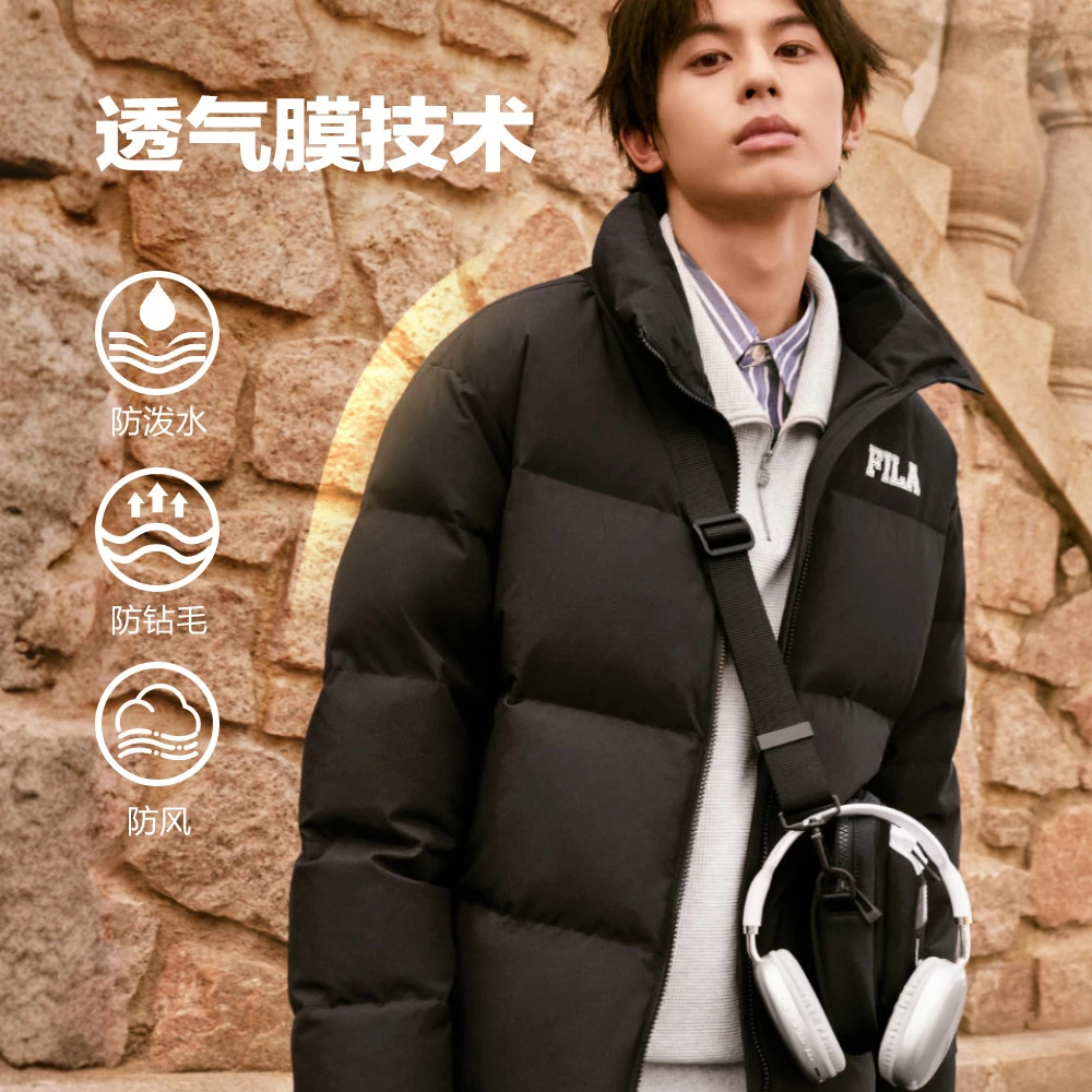 FILA斐乐情侣羽绒服男2025冬新款保暖多色户外徒步休闲外套女上衣