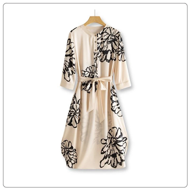 宸慕优雅定位花桑蚕丝2023款连衣裙25111