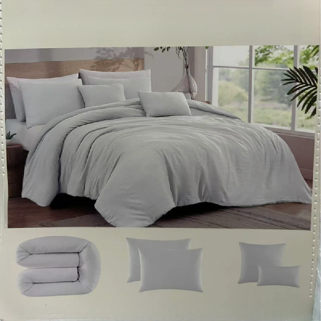 简约纯色亲肤舒适柔软床上被子五件套4723