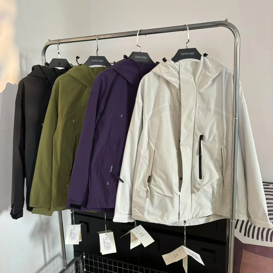 男女同款春秋连帽户外防风休闲冲锋衣4506