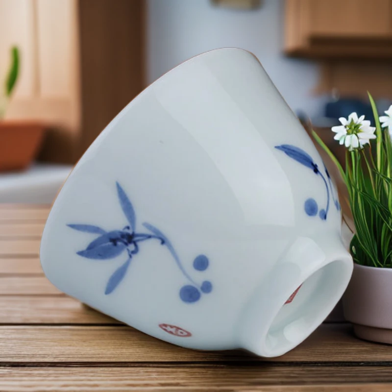 贵和祥手绘青花景德镇陶瓷茶杯大号品茗杯子复古家用兰花功夫茶杯