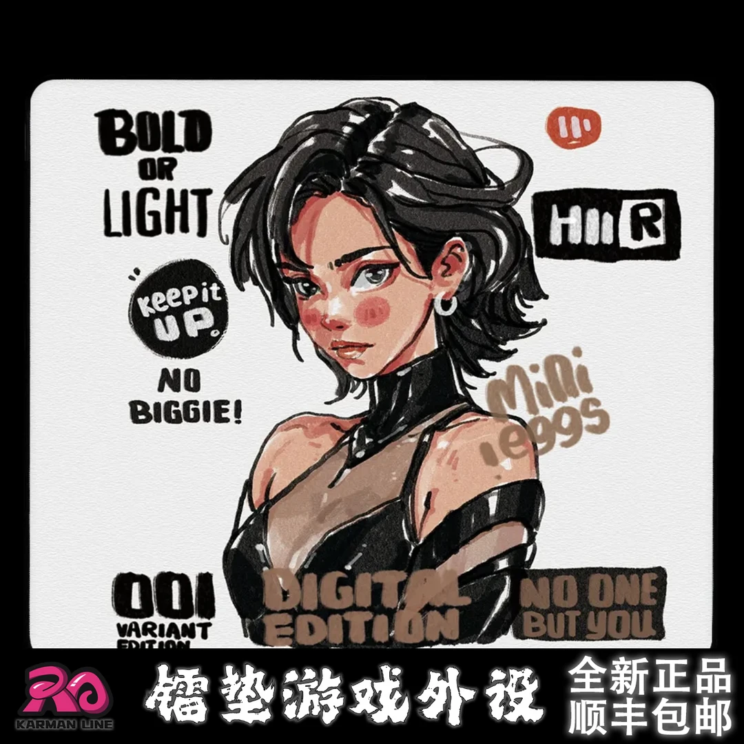 OWEPOWE阿丽塔原创美漫风 聚氨酯底胶细面鼠标垫 FPS游戏