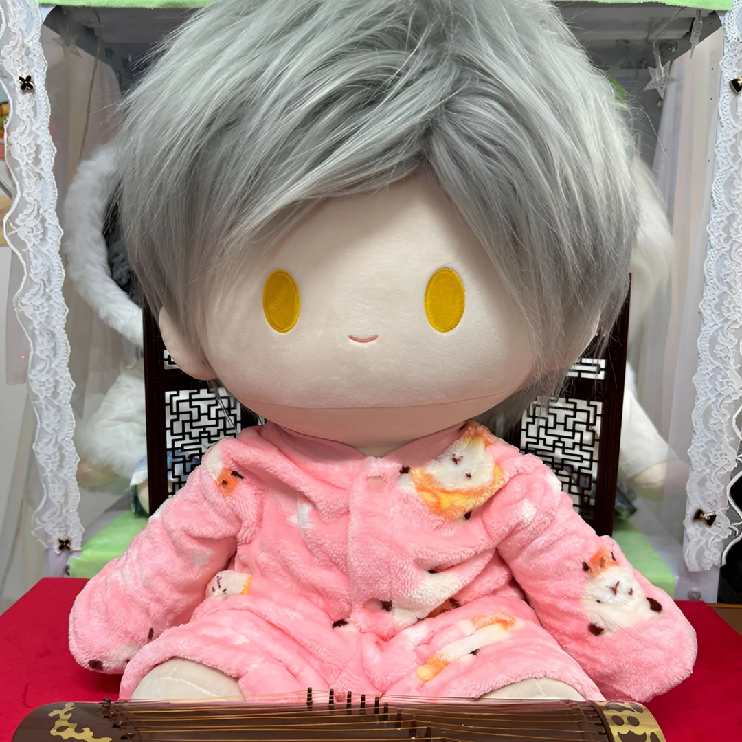 40CM坐姿无属性娃衣小熊图案法兰绒连体爬爬服睡衣40CM婴儿冬季