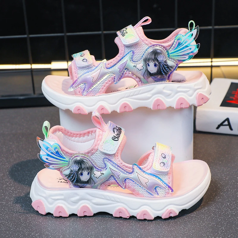 女童凉鞋女2023新款夏季外穿防滑中大童宝宝小学生女孩公主沙滩鞋