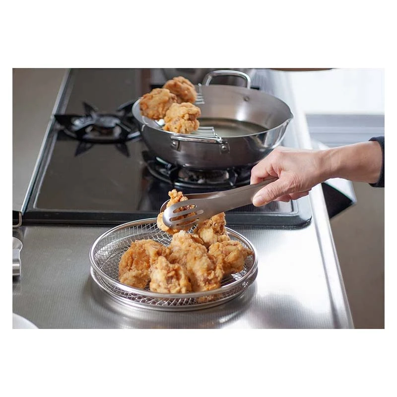 吉川日本进口304不锈钢餐盘 意面盘早餐盘牛排餐盘油炸盘沥油盘