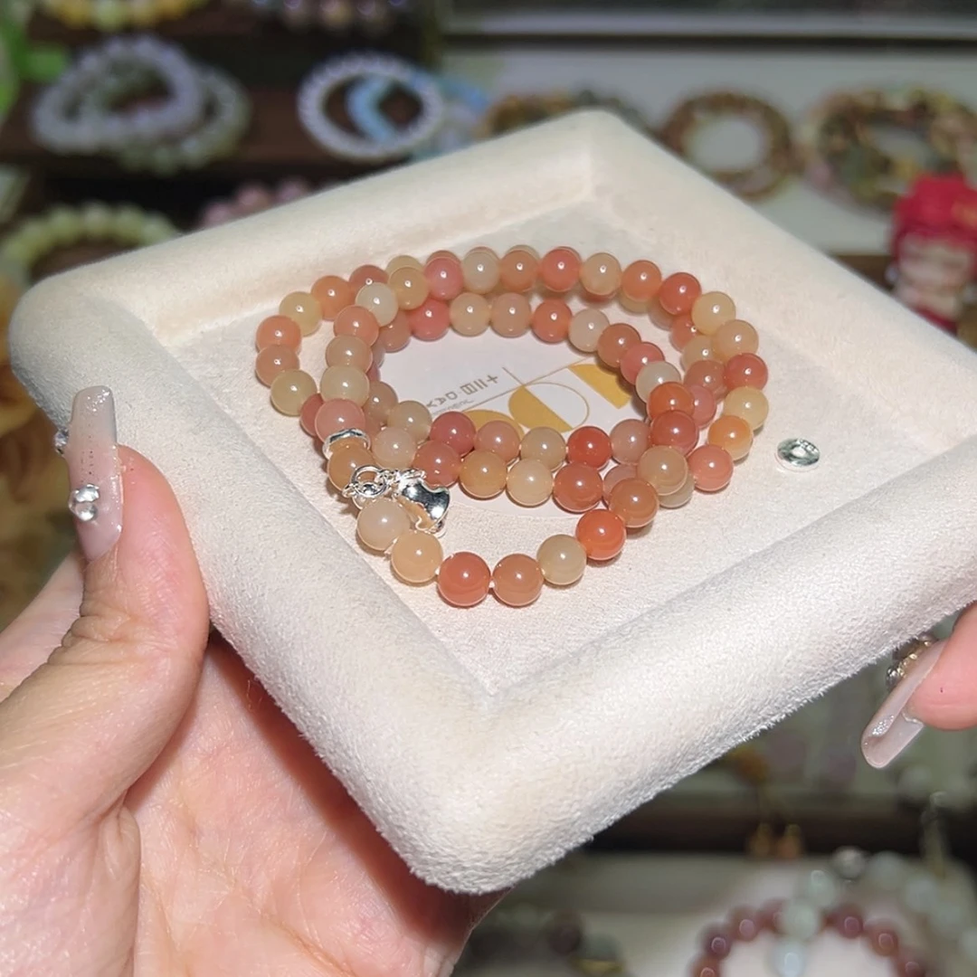 【闪购商品】石英质玉（阿拉善玉）手串未镶嵌满*