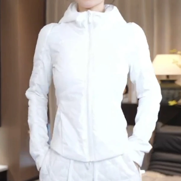 韩版简约纯色连帽拉链夹棉外套女2025新款修身显瘦百搭棉服潮