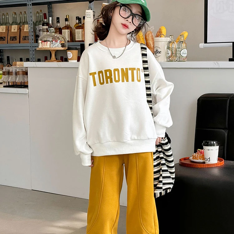 【若馨kids童品】2024秋季设计款女童套装休闲时尚重磅卫衣卫裤