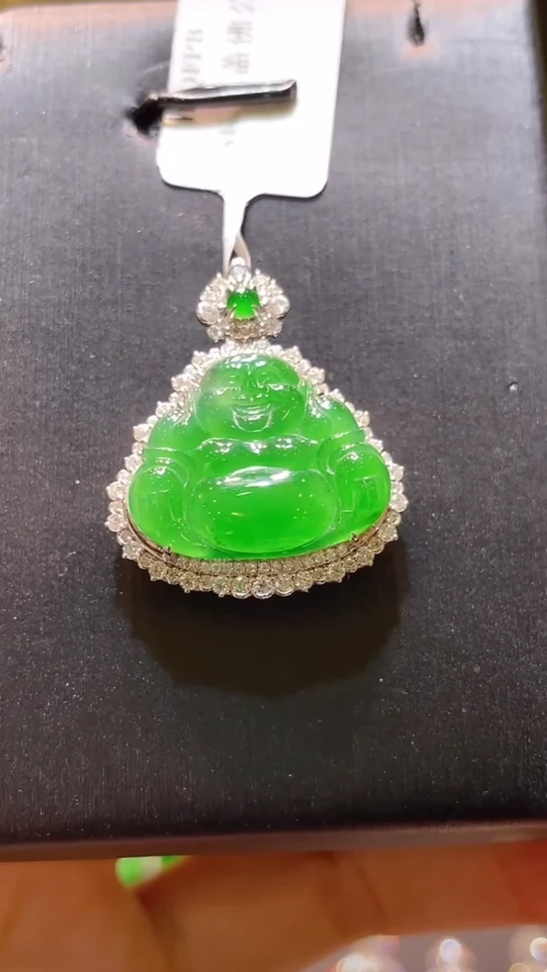 【闪购商品】翡翠颈饰18K金镶嵌天然A货翡翠A6