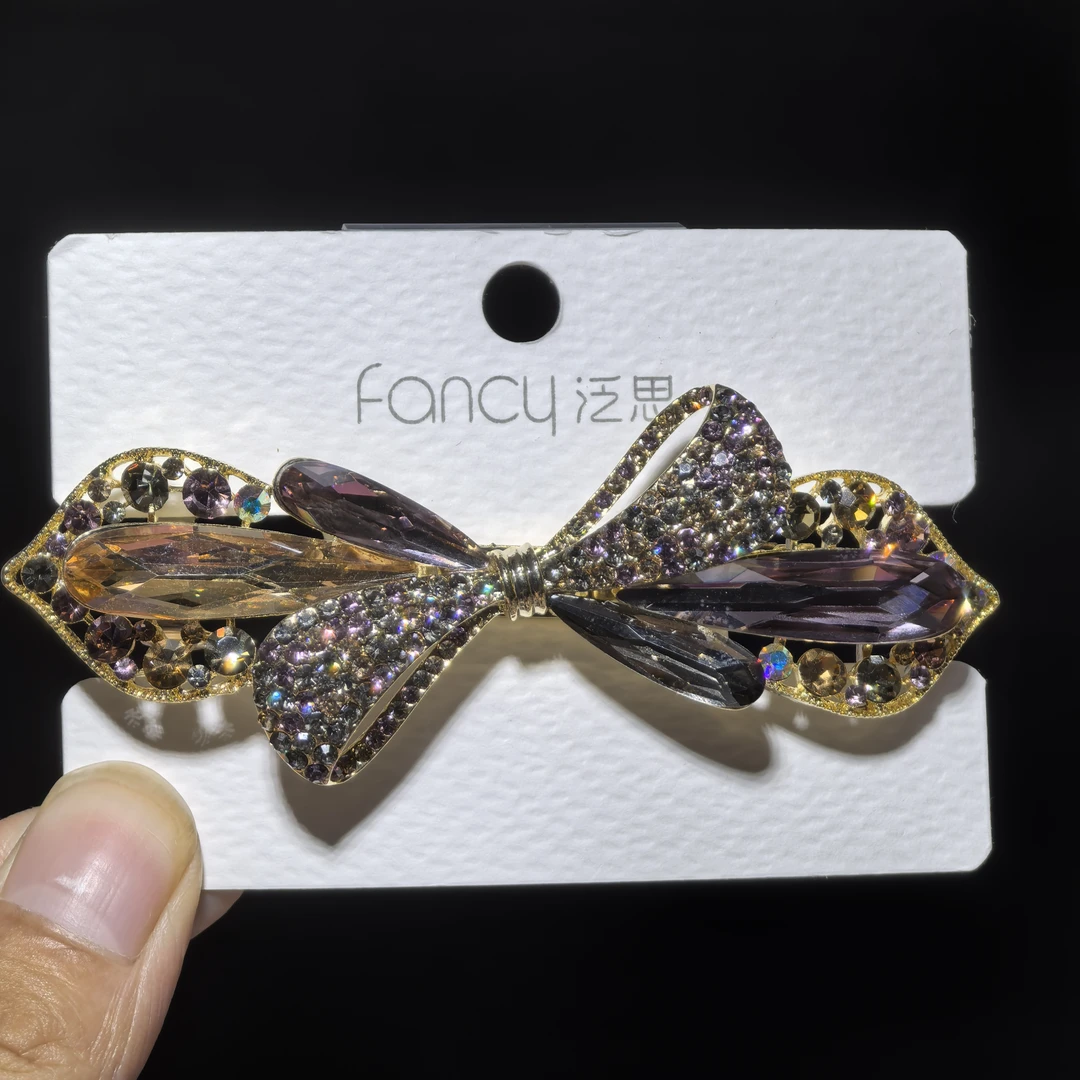 泛思新款8cm大号弹簧夹角蝴蝶结高档发夹255