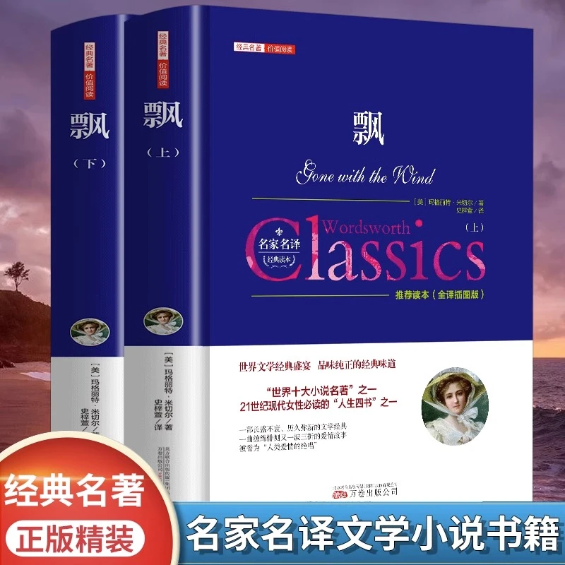 飘 上下2册原版原著无删减世界十大名著米切尔高中初中生阅读