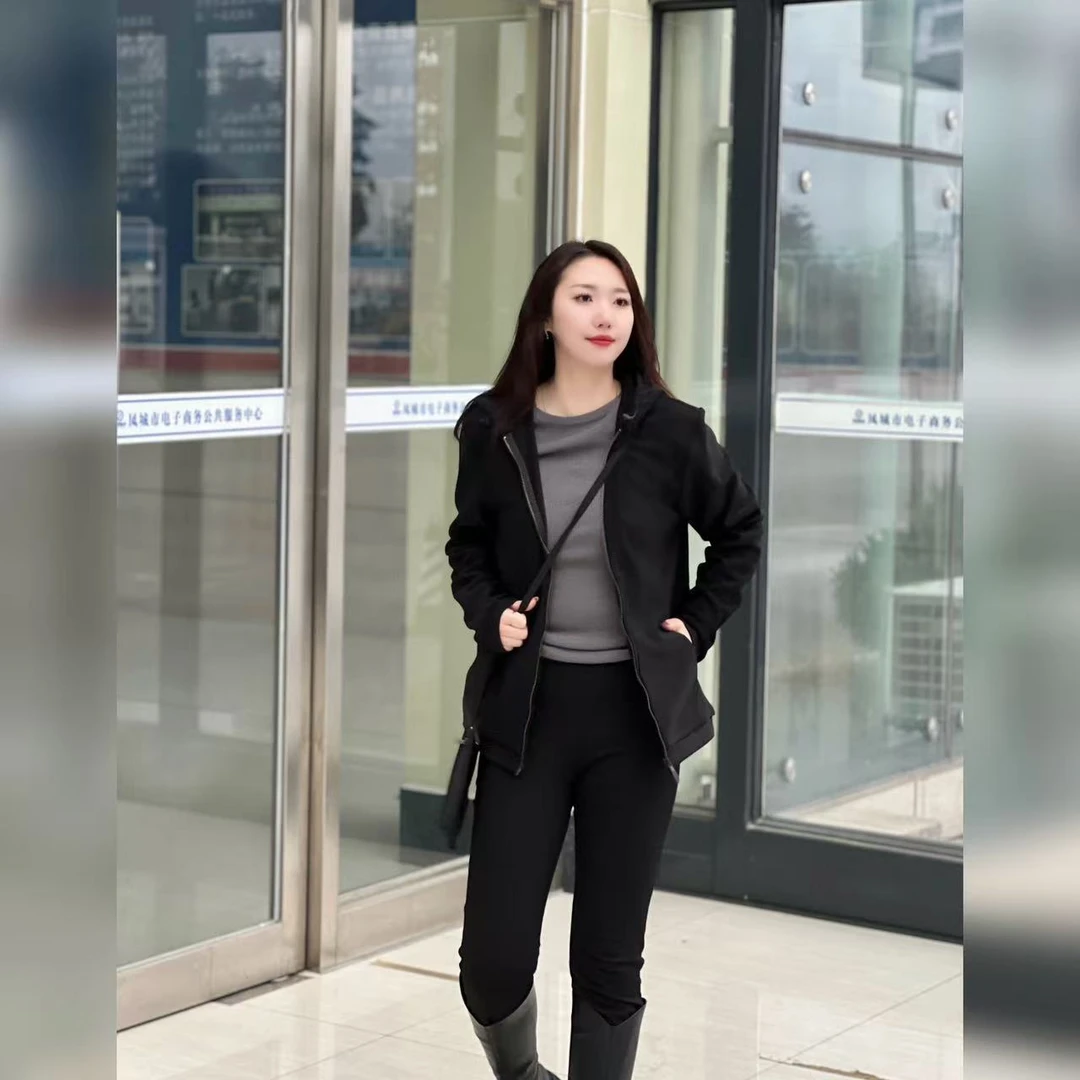 秋冬保暖抓绒衣 男女同款加绒带帽休闲时尚连帽百搭 LS006