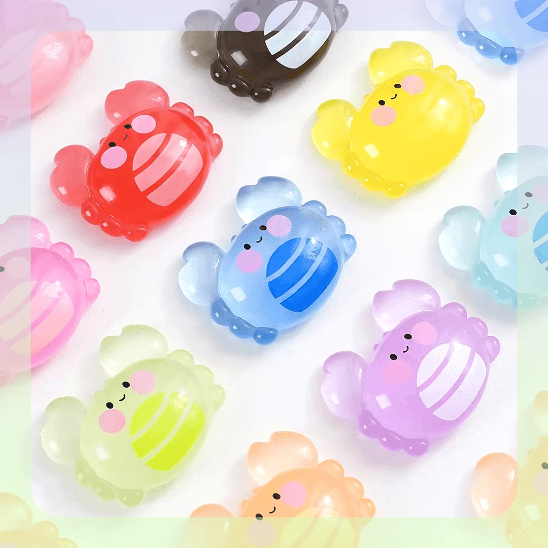 ZOCO【直播拆】夜光螃蟹夜光树脂摆件对对碰玩具diy小摆件创意DIY