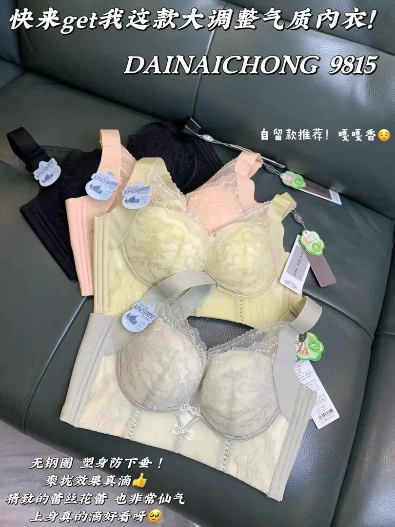 爆款 轻奢微调文胸收副乳聚拢无痕无钢圈刺绣上托提拉透气内衣