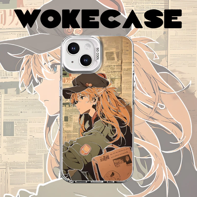 适用于苹果15华为小米14个性创意动漫EVA明日香彩银防摔手机壳MC