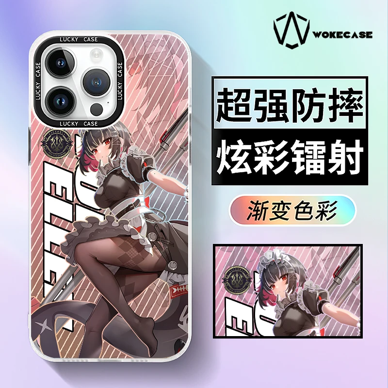 昕光瑞适用苹果15华为小米14游戏鲨鱼妹艾莲IMD炫彩防摔手机壳MC