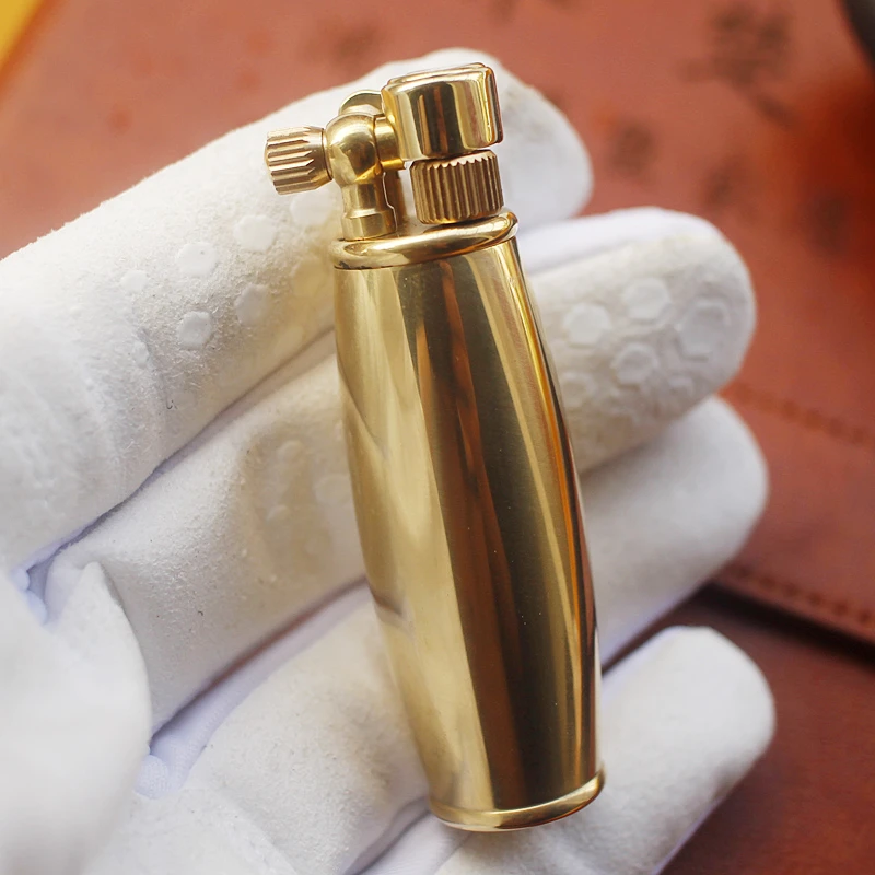 好运达黄铜精雕砂轮复古小胖墩战壕抬臂煤油打火机高端创意礼品