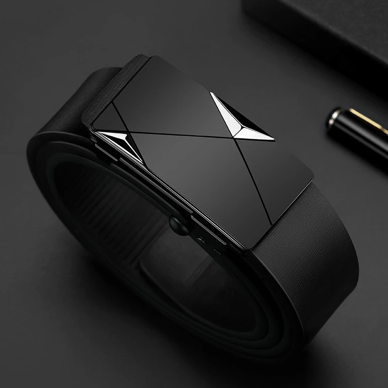 皮带男款真皮自动扣内穿男士腰带2024新款内扣男款裤带真牛皮皮带