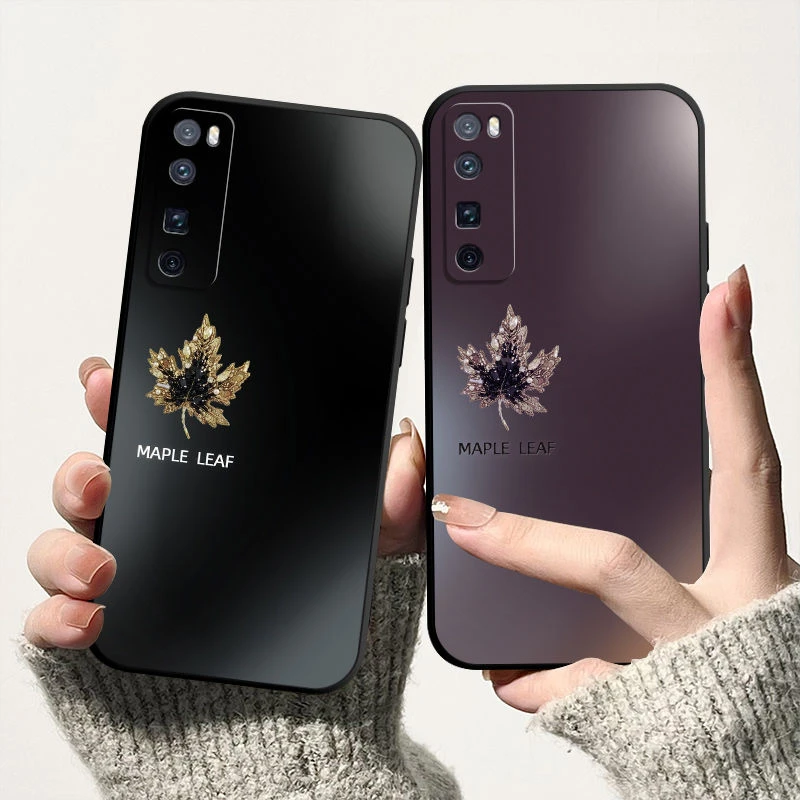 渐变枫叶华为nova7Pro液态硅胶手机壳全包直边JER-AN20保护套软壳