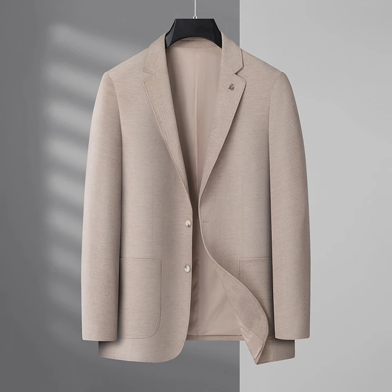 布朗汤米春秋新款男式休闲西服外套加肥加大胖子宽松西装男款上衣