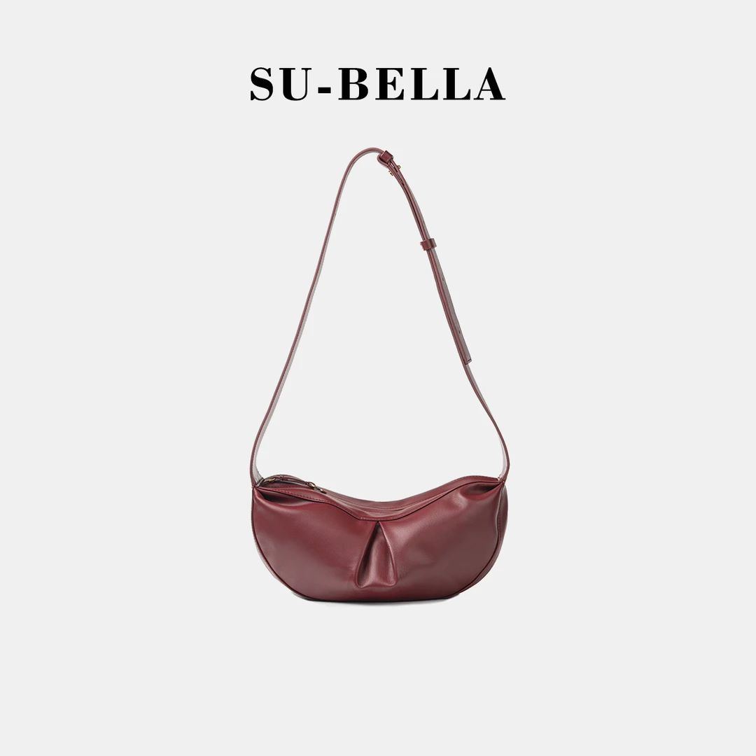 Subella设计师品牌新款羊皮饺子包细腻柔软腋下包单肩包女包