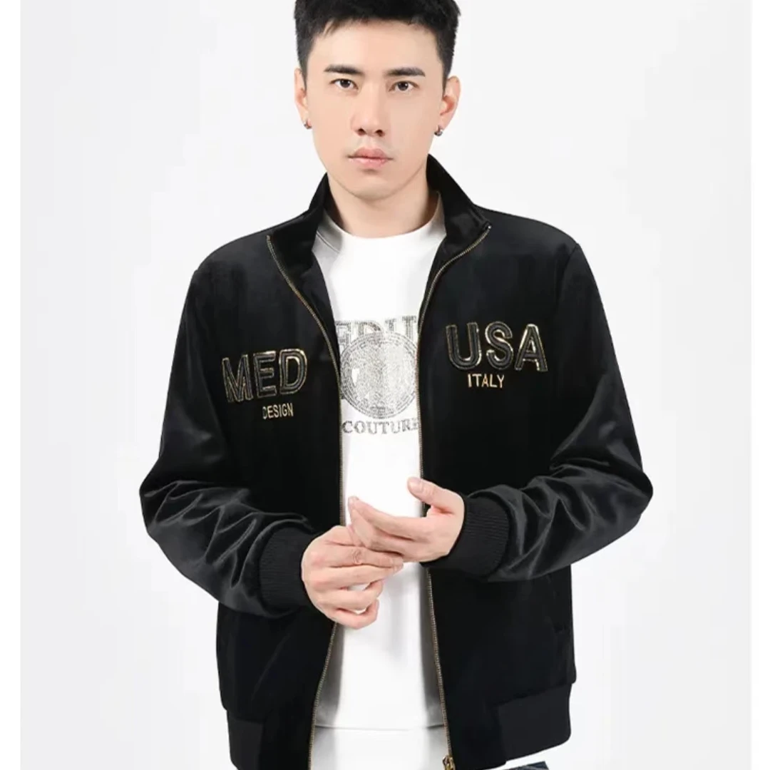 美杜莎2024秋冬新款轻奢高端时尚刺绣立领夹克外套2303