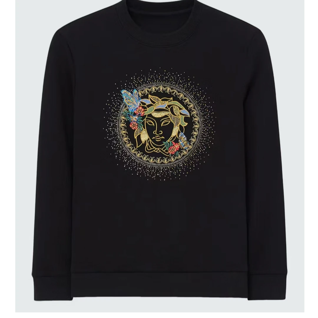 美杜莎2024秋冬新款轻奢时尚高端圆领长袖卫衣24821