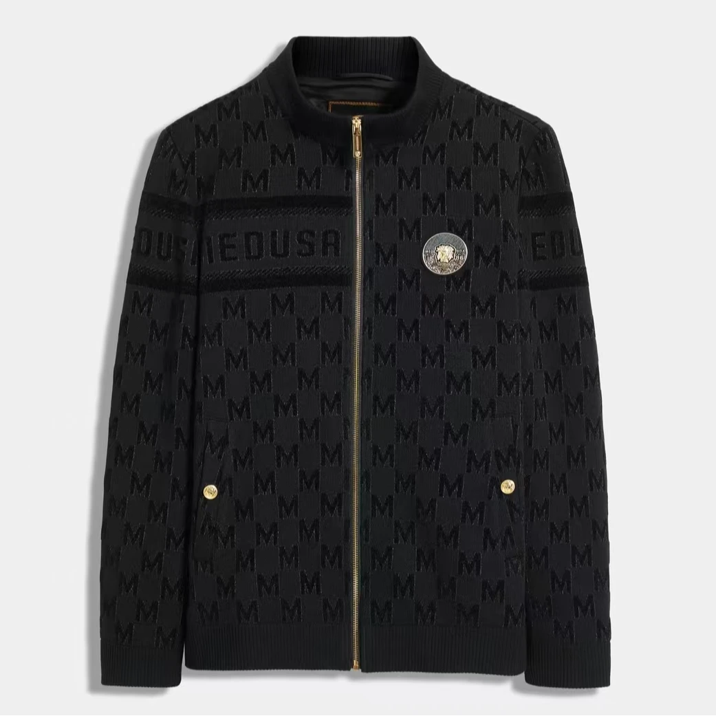 美杜莎2024秋冬新款高端轻奢时尚潮流商务休闲立领夹克外套24819