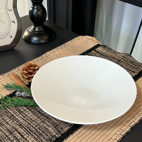 A1219寸钻石平底浅盘瓷高级感ins沙拉西餐盘子果点心甜品盘