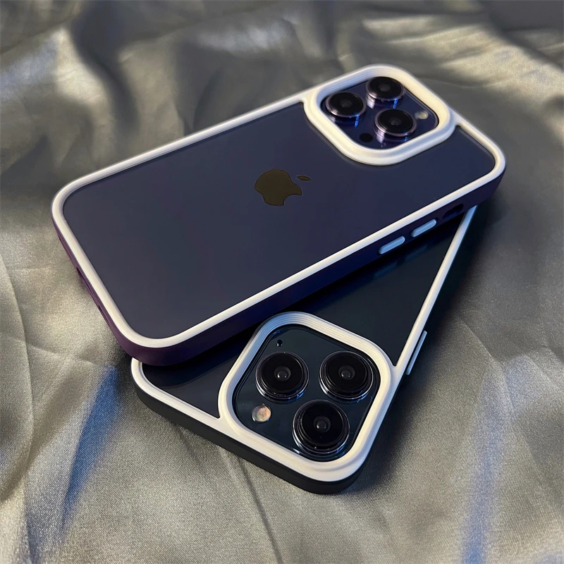 简约透明iphone15promax手机壳XR适用苹果14plus/13全包12防摔11p