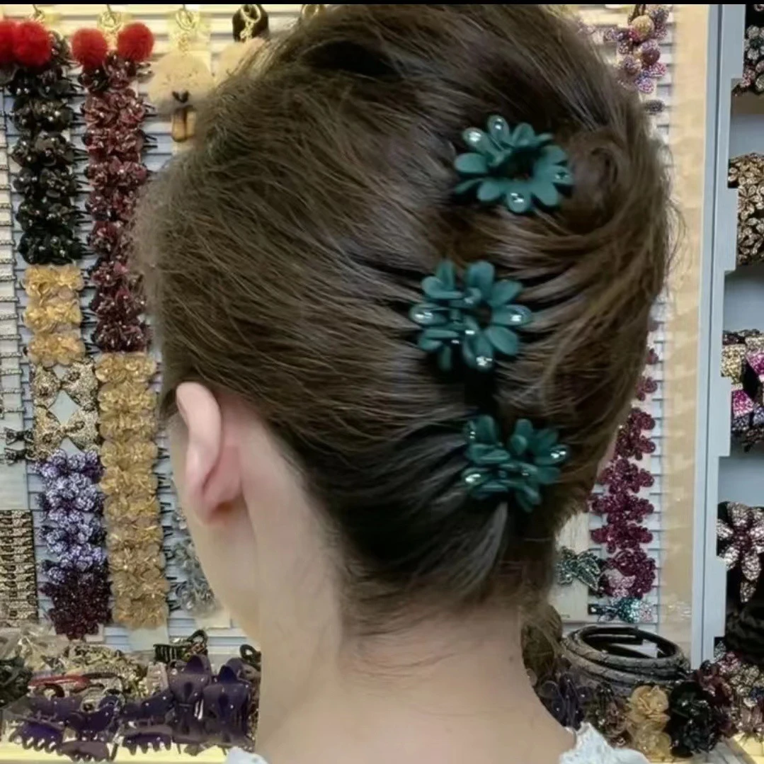 网红高级感小号气质抓夹盘发发夹发饰品女新款后脑勺花朵夹子发抓