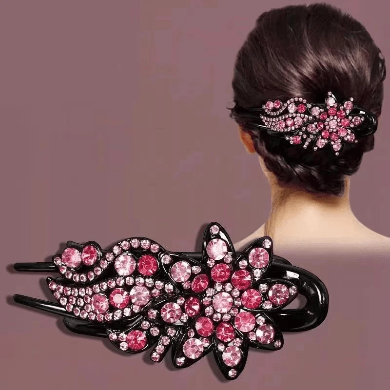 时尚水钻小夹子后脑勺抓夹韩版精致马尾夹顶夹头饰女盘发发卡发饰