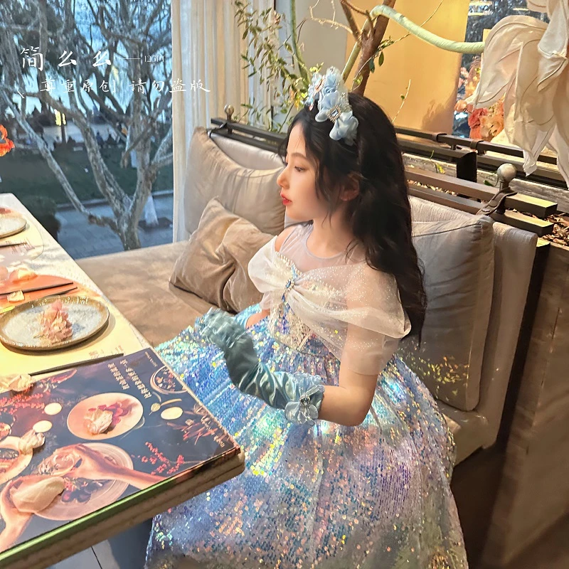 【灰姑娘 辛德瑞拉】儿童春季新款洋气仙女连衣裙公主裙蕾丝231772Q