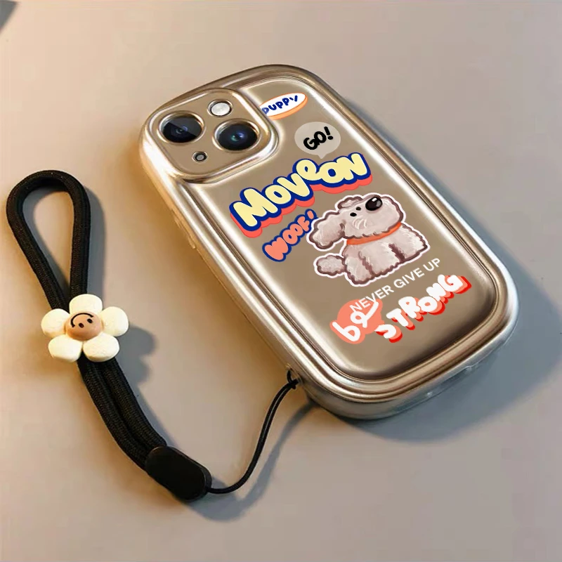 富典苹果14手机壳华为荣耀OPPO小米VIVO肥皂银壳可爱小狗全包防摔