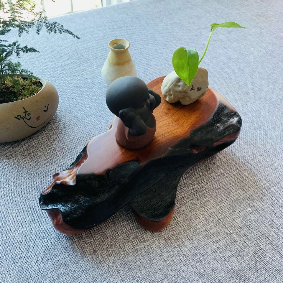 原木风茶道干泡茶盘底座壶承置物台纯手工