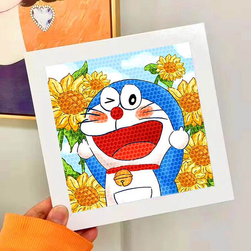 【夏宝宝】买一送一钻石画哆啦A梦带框手工DIY手工儿童生日礼物画