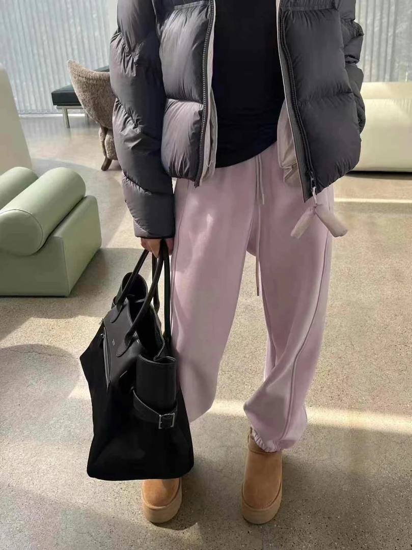 琦琦2024韩系加绒束脚抽绳卫裤