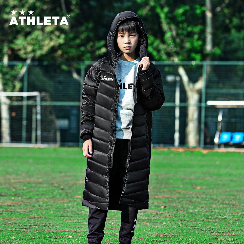 ATHLETA阿仕利塔儿童棉服长款过膝足球训练保暖运动棉衣 04114J
