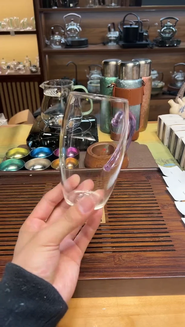 【闪购商品】玻璃茶盏晶彩清源杯浅紫