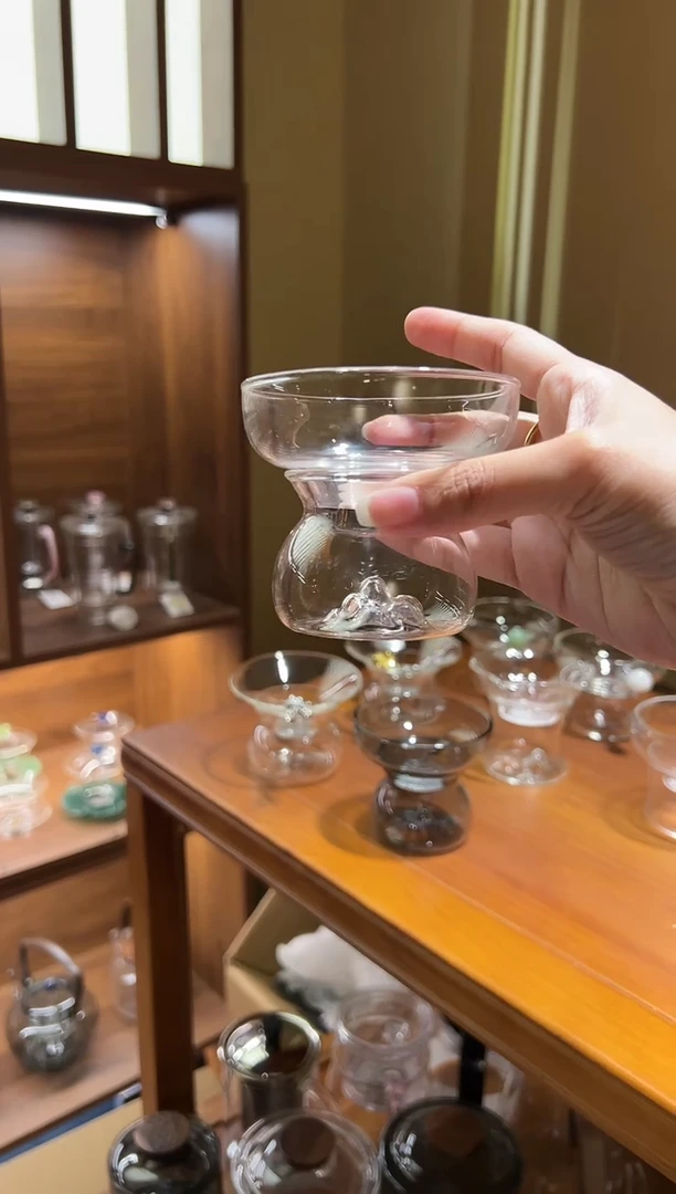 【闪购商品】玻璃茶盏普德观山茶滤观山透明