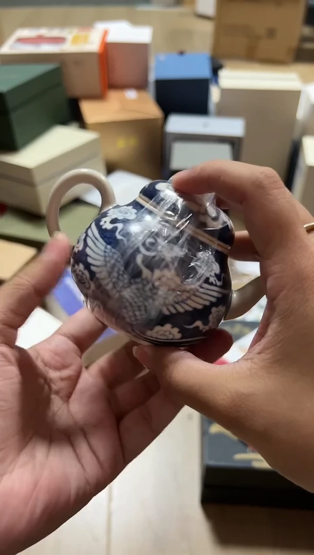 【闪购商品】霖松堂-草木灰双凤思梨壶