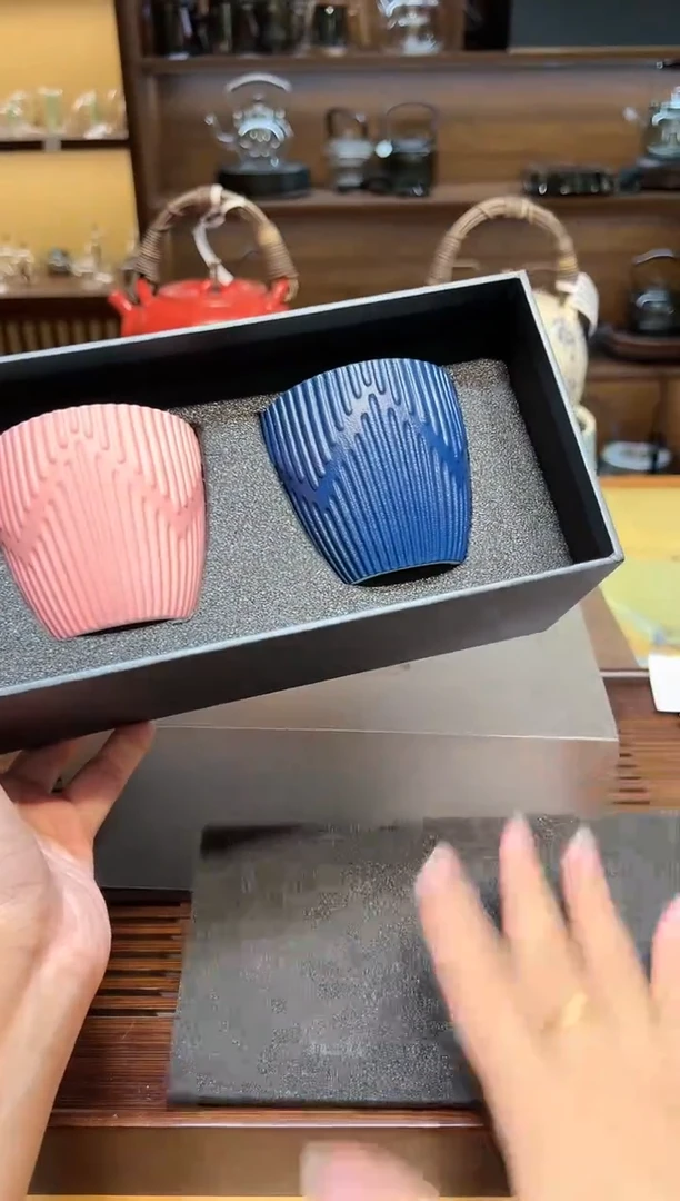【闪购商品】玻璃茶盏云喜对杯
